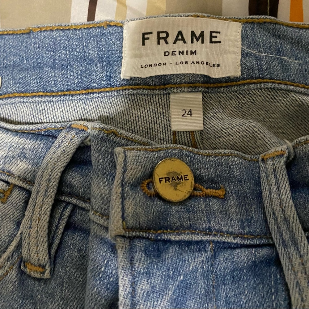 Frame jeans, holes on knees